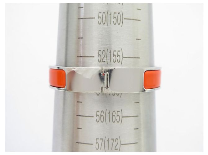 Hermès NUOVO BRACCIALE HERMES CLIC H ARGENTO EMAIL ARANCIONE H700001FP8APM 16CM BANGLE - vista 7