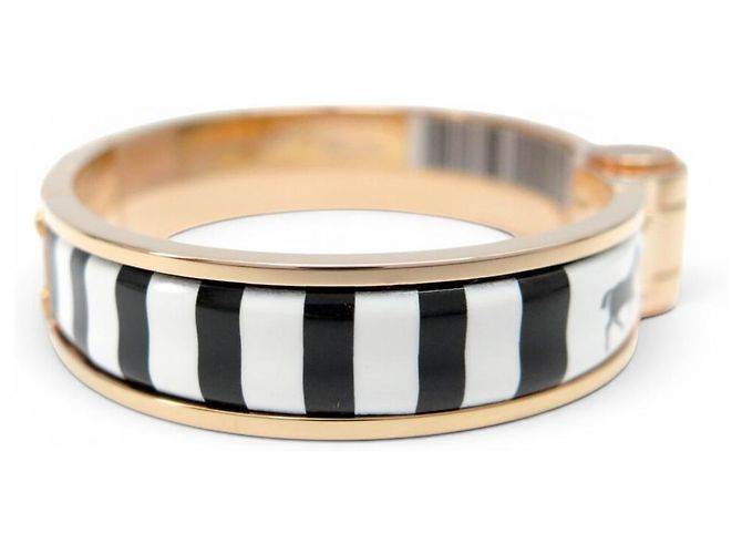 Hermès NUOVO BRACCIALE HERMES CHARNIERE COUVERTURE NOUVELLES NEGATIF 15 CM IN SMALTO - vista 4