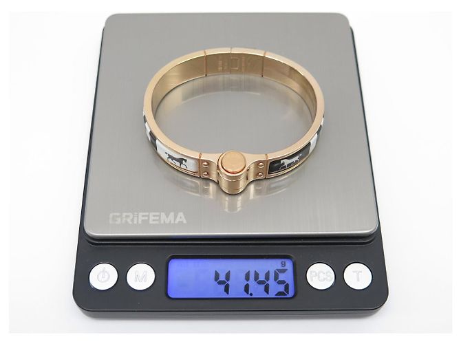 Hermès NUOVO BRACCIALE HERMES CHARNIERE COUVERTURE NOUVELLES NEGATIF 15 CM IN SMALTO - vista 8