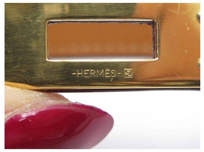 Hermès BRACCIALE HERMES KELLY DOUBLE TOUR IN PELLE SWIFT ROSSO H064642 S 16CM BANGLE - vista 5
