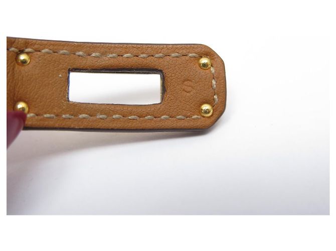 Hermès BRACCIALE HERMES KELLY DOUBLE TOUR IN PELLE SWIFT ROSSO H064642 S 16CM BANGLE - vista 6