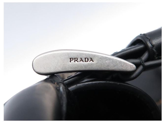 NUOVA BORSA A MANO PRADA LARGE BUCKLE CON CINTURA 1BA416 PELLE NERA BAG NEW Nero - vista 13