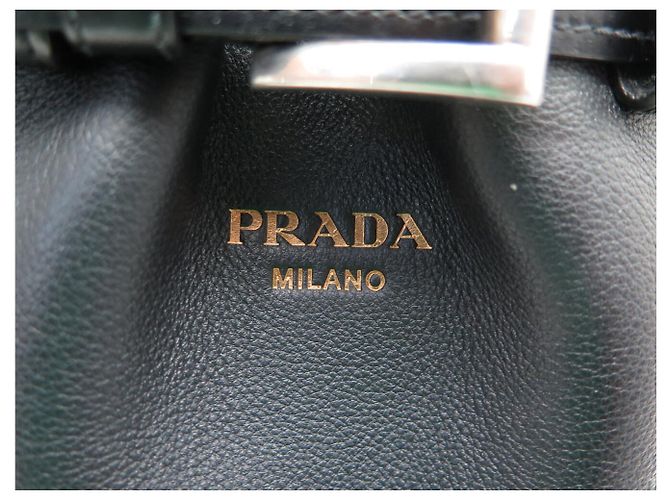 NUOVA BORSA A MANO PRADA LARGE BUCKLE CON CINTURA 1BA416 PELLE NERA BAG NEW Nero - vista 8