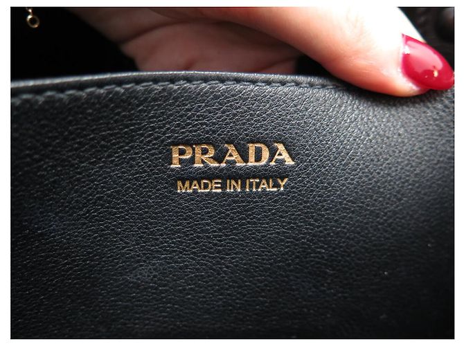 NUOVA BORSA A MANO PRADA LARGE BUCKLE CON CINTURA 1BA416 PELLE NERA BAG NEW Nero - vista 9