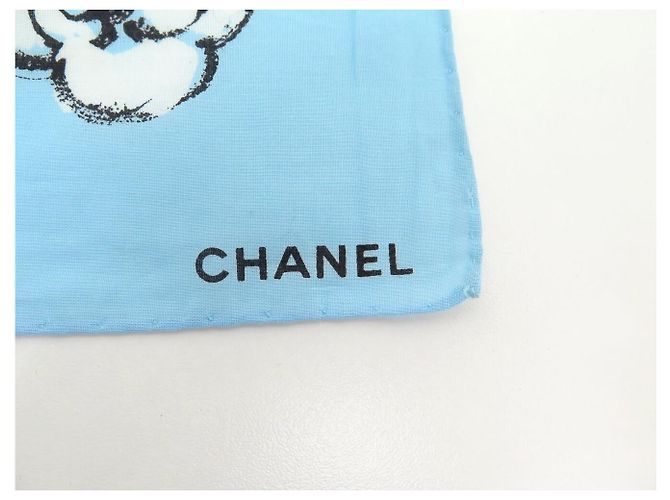 NUOVO FULLETTO CHANEL MOTIVO LOGO CC CAMELIA BORSA P01773V02365 1993 COTONE BLU - vista 6