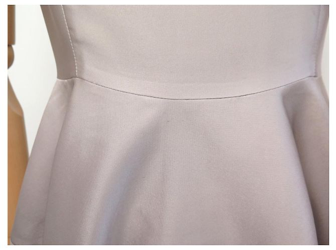 ROBE YVES SAINT LAURENT 207466 DRAPEE FW 2008 EN SOIE GRISE 40 M GREY SILK DRESS - vue 7