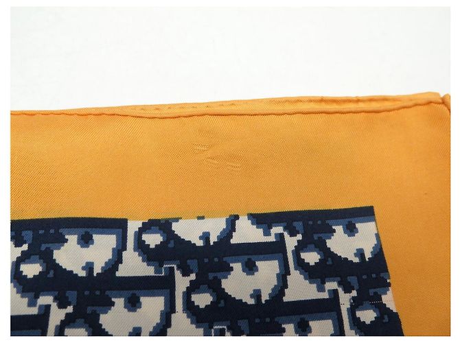 FULAR CHRISTIAN DIOR MONOGRAMME OBLIQUE QUADRATO 70 IN SETA ARANCIO Arancione - vista 12