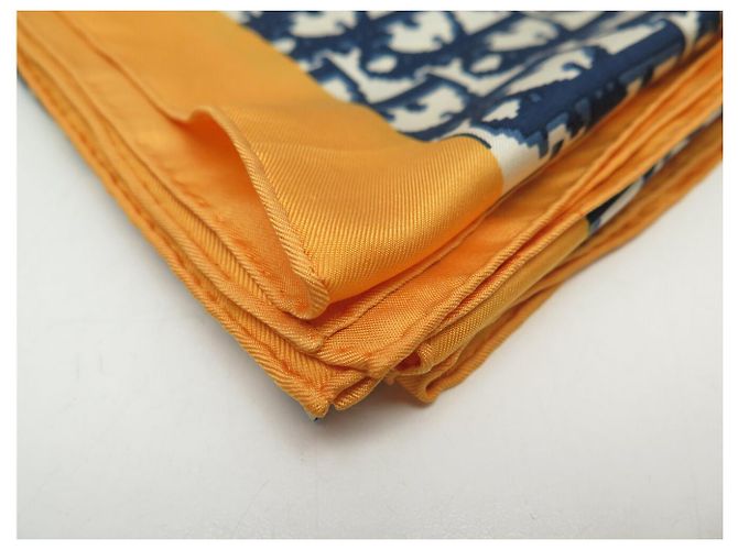 FULAR CHRISTIAN DIOR MONOGRAMME OBLIQUE QUADRATO 70 IN SETA ARANCIO Arancione - vista 14