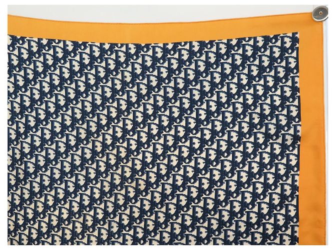 FULAR CHRISTIAN DIOR MONOGRAMME OBLIQUE QUADRATO 70 IN SETA ARANCIO Arancione - vista 3