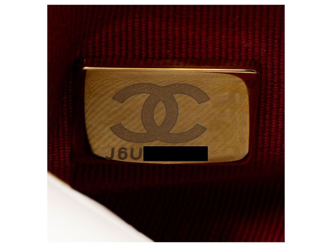 Gabrielle Mini borsa a tracolla Chanel in agnello con bordo a catena Bianco - vista 6