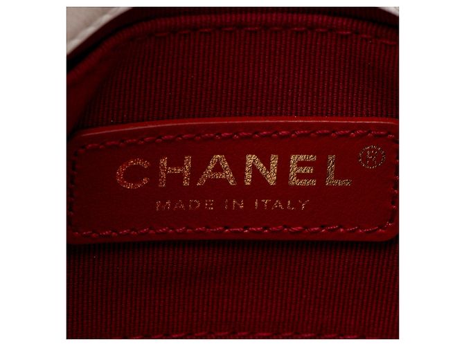 Gabrielle Mini borsa a tracolla Chanel in agnello con bordo a catena Bianco - vista 8