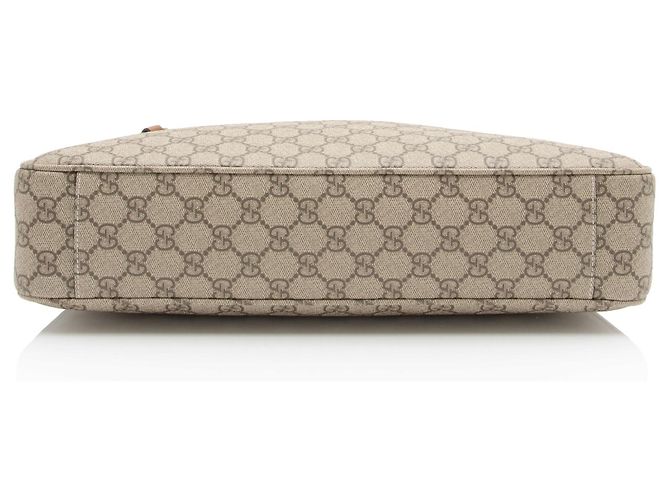 Borsa a tracolla grande Gucci GG Supreme Emblem Marrone Beige - vista 4