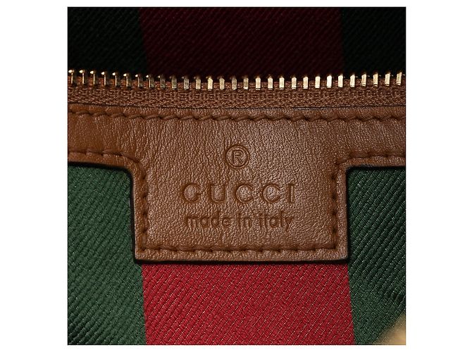 Borsa a tracolla grande Gucci GG Supreme Emblem Marrone Beige - vista 8