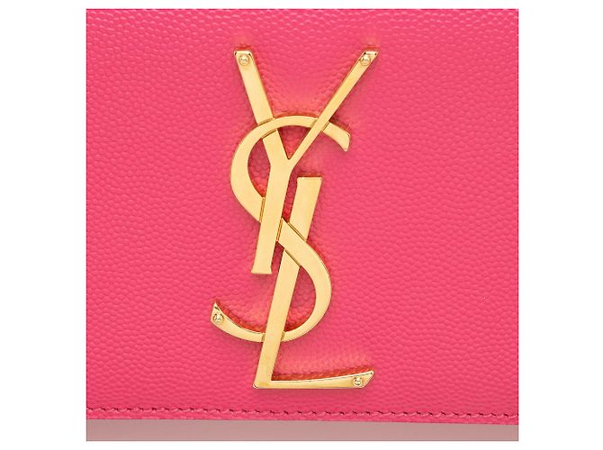 Borsa a Spalla Saint Laurent Grain de Poudre Monogram Kate Small Rosa - vista 10