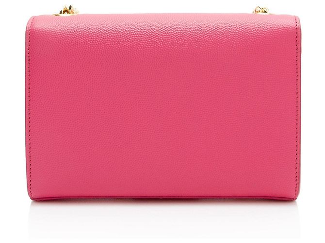 Borsa a Spalla Saint Laurent Grain de Poudre Monogram Kate Small Rosa - vista 3