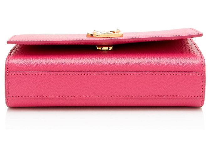 Borsa a Spalla Saint Laurent Grain de Poudre Monogram Kate Small Rosa - vista 4