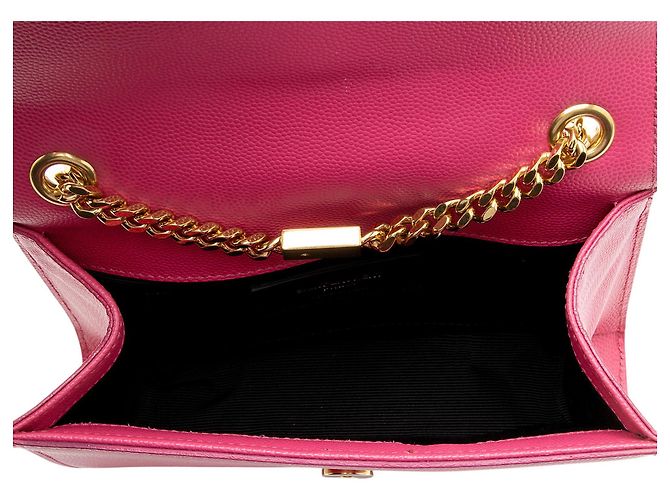 Borsa a Spalla Saint Laurent Grain de Poudre Monogram Kate Small Rosa - vista 7