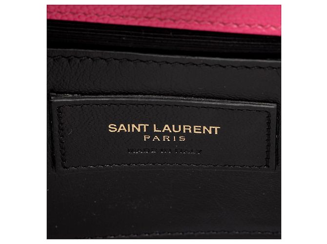 Borsa a Spalla Saint Laurent Grain de Poudre Monogram Kate Small Rosa - vista 8