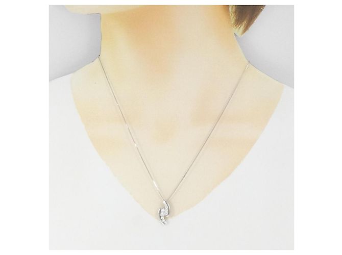 Autre Marque Collana di Diamanti PT900 PT850 Argento - vista 6