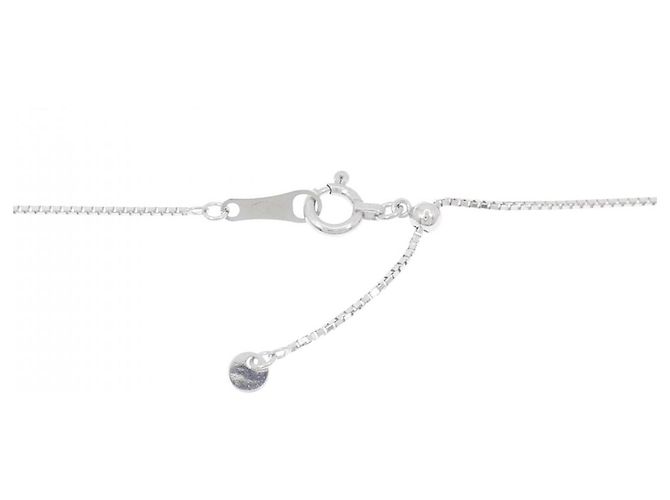 Autre Marque Au750 Weißgold Drei-Steine-Diamant-Halskette Silber - Ansicht 5
