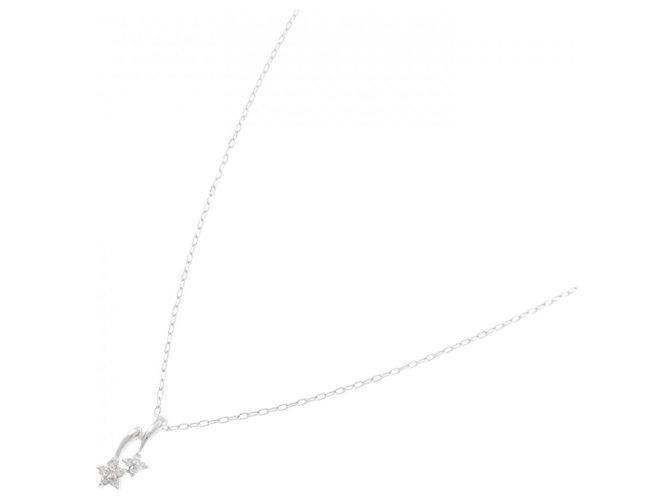 Autre Marque Collana a Fiore con Diamanti in Oro Bianco Au750 Argento - vista 2