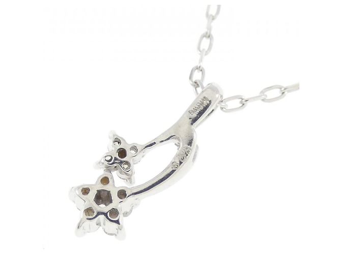 Autre Marque Collana a Fiore con Diamanti in Oro Bianco Au750 Argento - vista 4