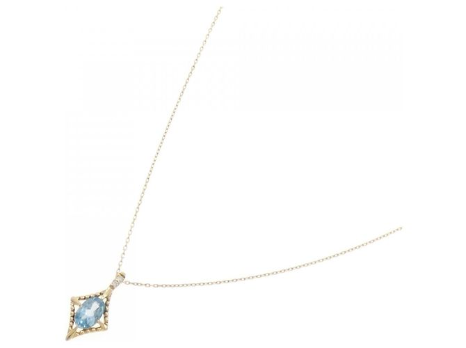 Autre Marque Collana con diamante e topazio blu Au750 - vista 2