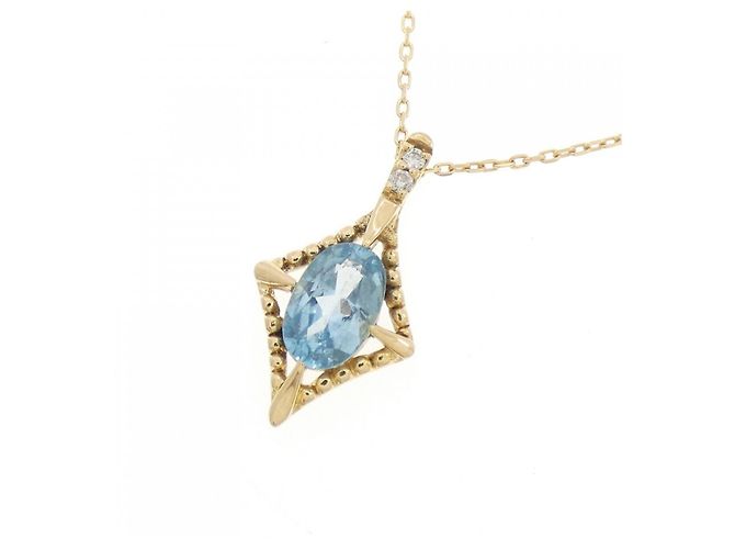 Autre Marque Collana con diamante e topazio blu Au750 - vista 3