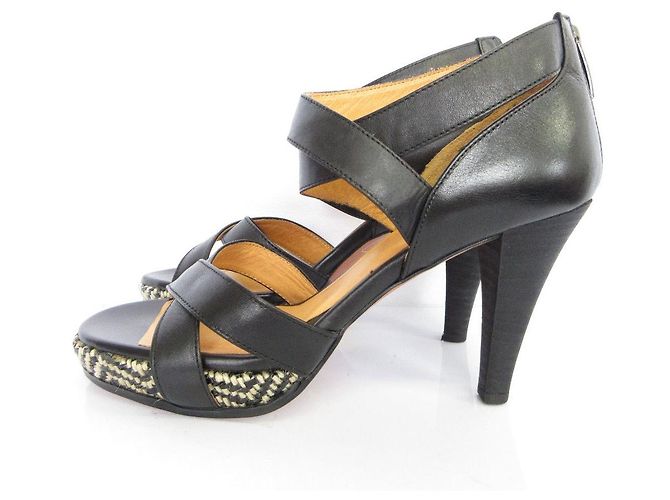 Sandali in pelle Lanvin en Bleu Nero - vista 2
