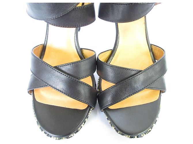 Sandali in pelle Lanvin en Bleu Nero - vista 4
