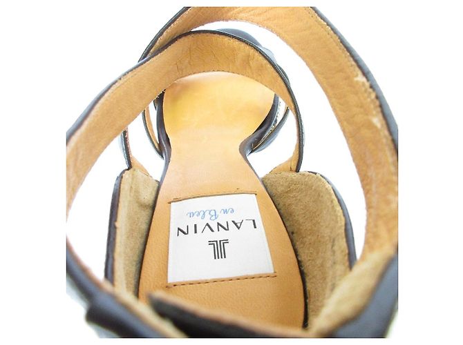 Sandali in pelle Lanvin en Bleu Nero - vista 6