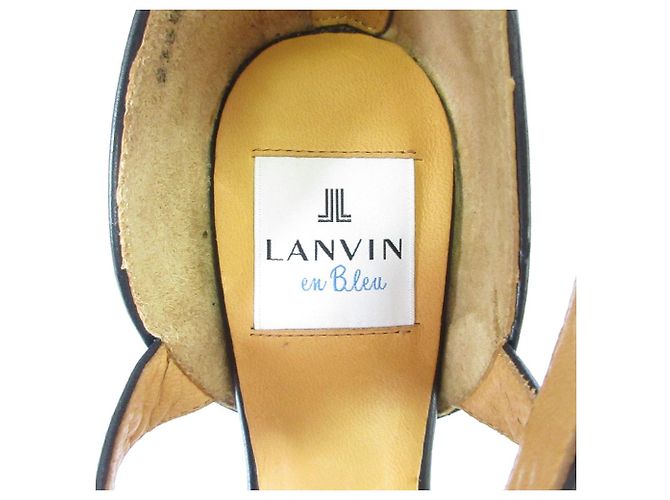 Sandali in pelle Lanvin en Bleu Nero - vista 7