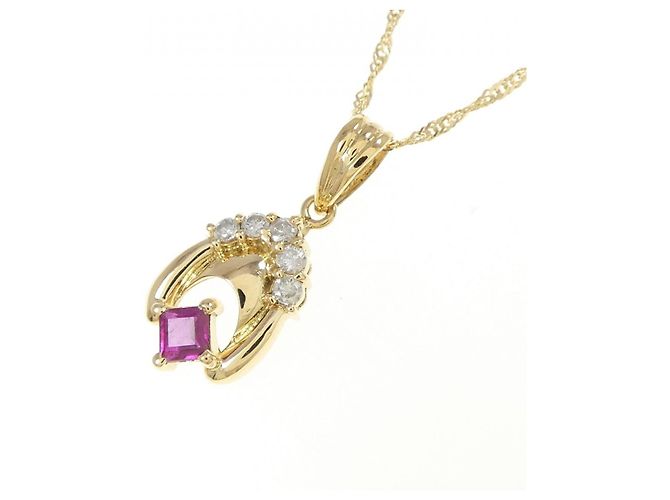 Autre Marque Collana in rubini e diamanti Au750 D'oro - vista 3