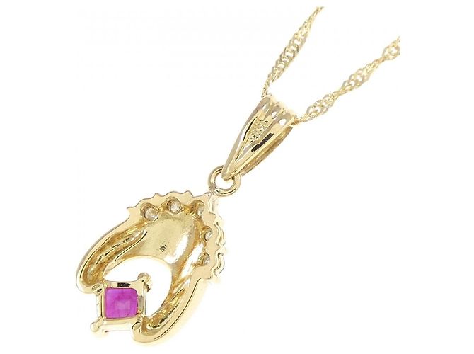 Autre Marque Collana in rubini e diamanti Au750 D'oro - vista 4