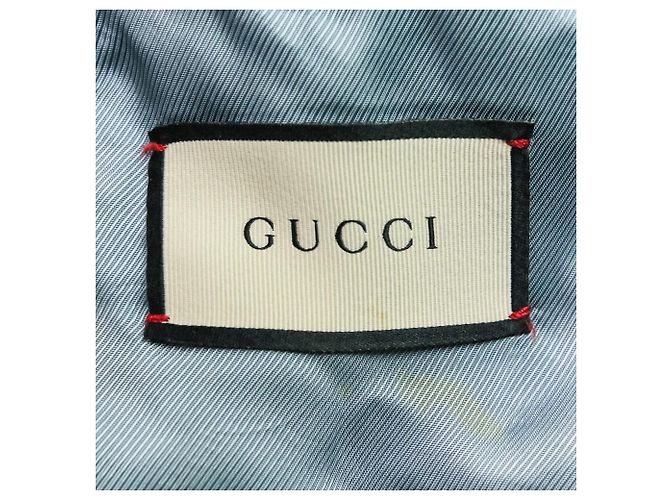 Abrigo de lana con bordado BEE Gucci Azul Azul marino - vista 15
