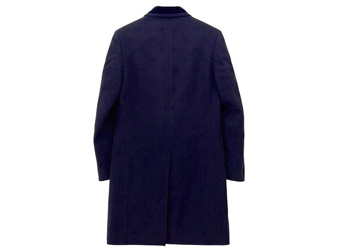 Abrigo de lana con bordado BEE Gucci Azul Azul marino - vista 2