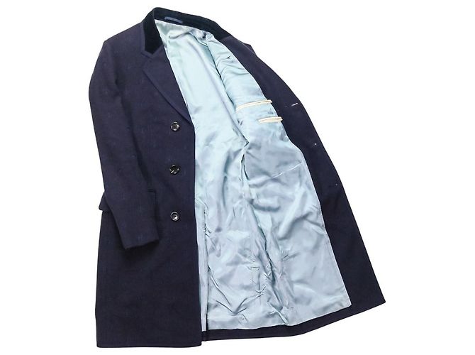 Abrigo de lana con bordado BEE Gucci Azul Azul marino - vista 3