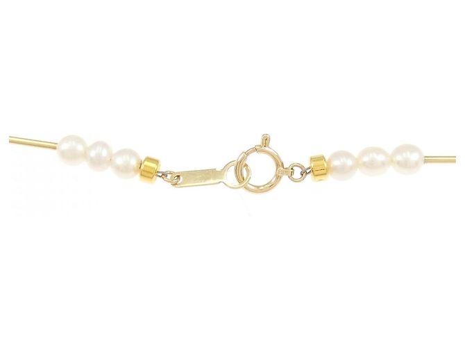 Autre Marque Au750 Süßwasserperlenkette Golden - Ansicht 4