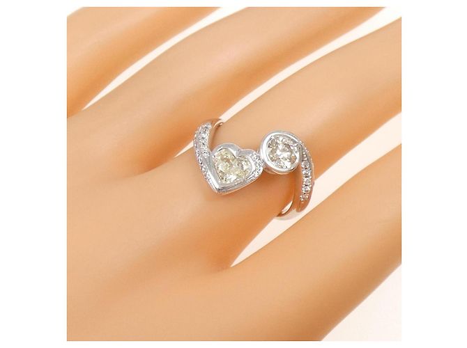 Autre Marque Anello in oro bianco Au750 con diamanti e zaffiri Argento - vista 5
