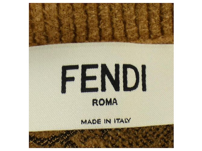 Fendi FZC896 AHED Wollstrickjacke Braun - Ansicht 4