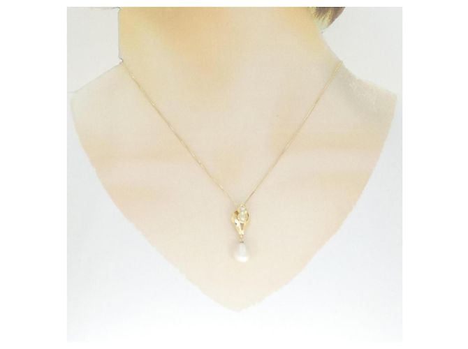 Autre Marque Collana con perle bianche del Mar del Sud e diamanti Au750 D'oro - vista 6