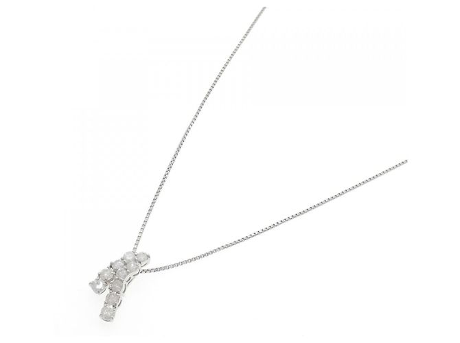 Autre Marque Diamant-Halskette Pt900 Pt850 Silber - Ansicht 2