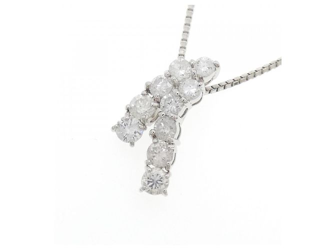 Autre Marque Diamant-Halskette Pt900 Pt850 Silber - Ansicht 3