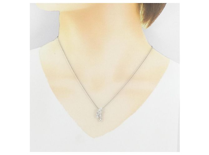 Autre Marque Diamant-Halskette Pt900 Pt850 Silber - Ansicht 6