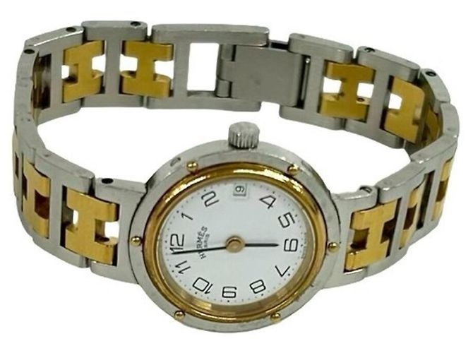 Hermès Hermes Vintage Clipper Logo Gravierte Armbanduhr - Ansicht 8
