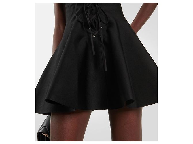 Alaïa Gonna svasata nera con lacci Nero - vista 5