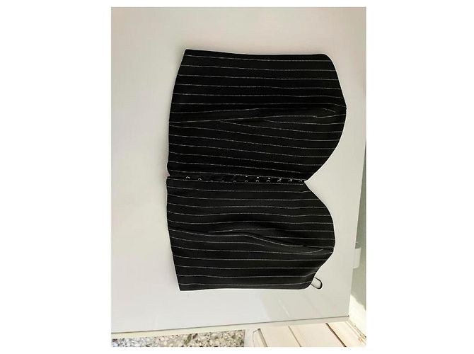 Autre Marque Top Corsetto Nero a Righe Sottili - vista 2