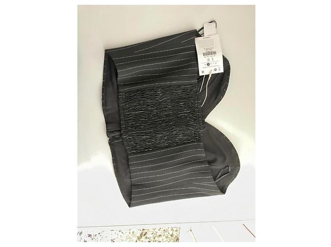 Autre Marque Top Corsetto Nero a Righe Sottili - vista 6