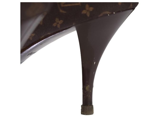 Louis Vuitton Décolleté Punta Monogram Mini Lin Marrone - vista 13