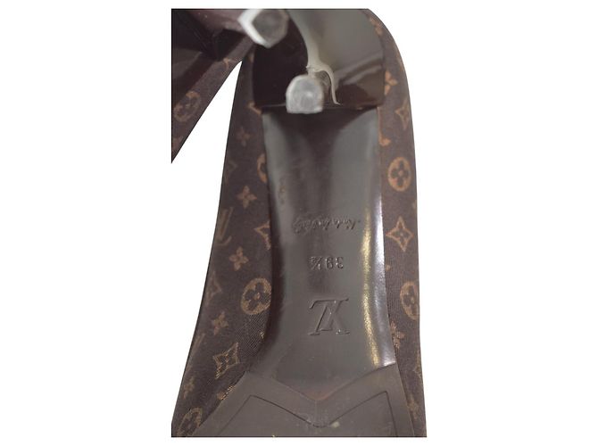 Louis Vuitton Décolleté Punta Monogram Mini Lin Marrone - vista 20